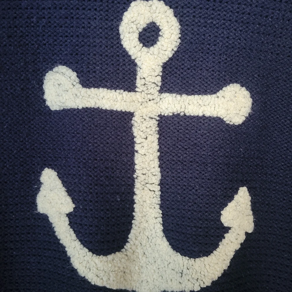 Blue Nautical Anchor Knit Sweater - Picture 4 of 6